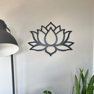 Lotus Black Metal Wall Art